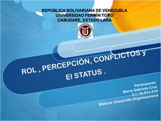 REPÚBLICA BOLIVARIANA DE VENEZUELA
     UNIVERSIDAD FERMÍN TORO
      CABUDARE, ESTADO LARA
 