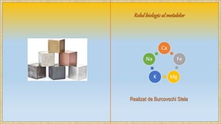 Rolulbiological metalelor
Realizat de Burcovschi Stela
Ca
Fe
MgK
Na
 
