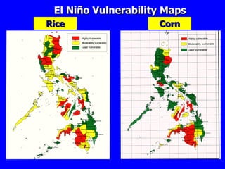 El Niño Vulnerability Maps Rice Corn 