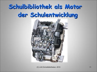 Schulbibliothek als Motor  der Schulentwicklung (C) LAG Schulbibliotheken, 2010 