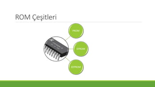 ROM Çeşitleri
PROM
EPROM
EEPROM
 
