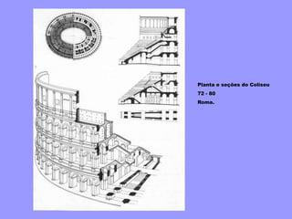Planta e seções do Coliseu
72 - 80
Roma.
 