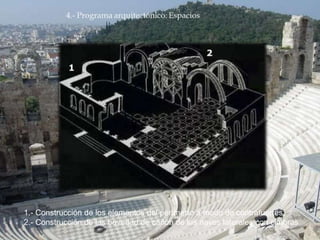 1.- Construcción de los elementos del perímetro a modo de contrafuertes.
2.- Construcción de las bovedad de cañón de las naves laterales con cimbras
 