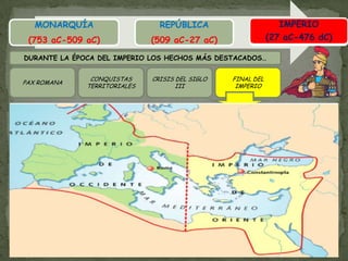  Difíciles comunicaciones entre Roma y sus territorios por la extensión.