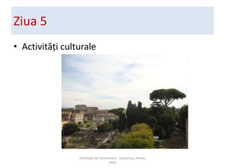 Ziua 4Plone 5, festivitatea de acordare a certificatelorActivitate de diseminare - Comenius, Roma, 2010