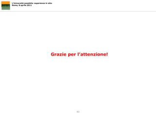 L’Università possibile: esperienze in atto Roma, 8 aprile 2011 Grazie per l’attenzione! 