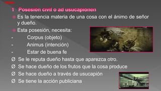 Posesion Roma DERECHOS REALES EN ROMA Y EN LA ACTUALIDAD | PPTX