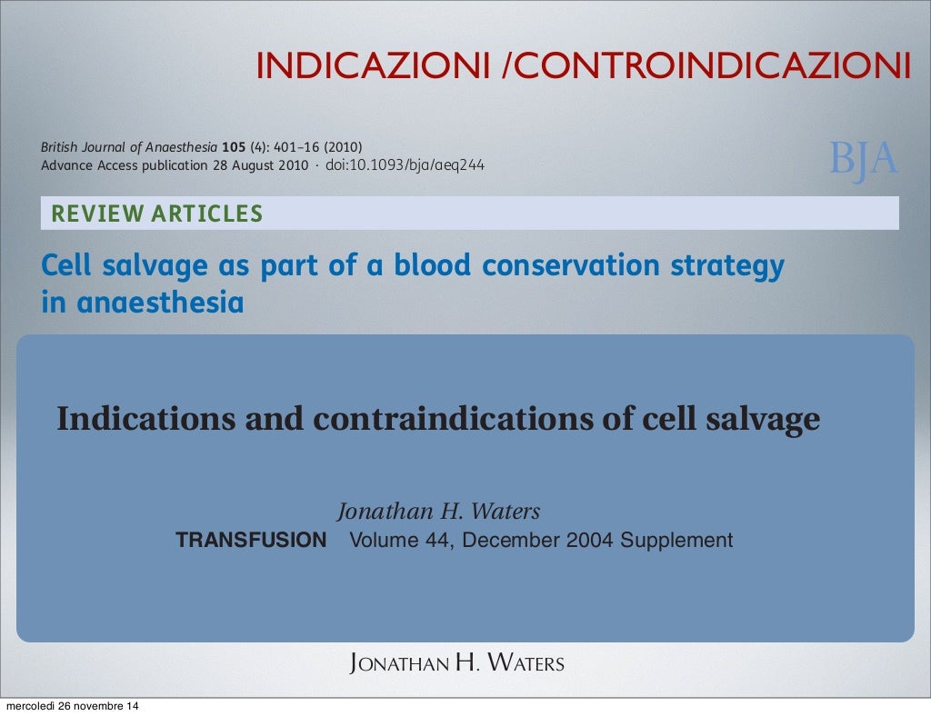 A fresh look at cell salvage