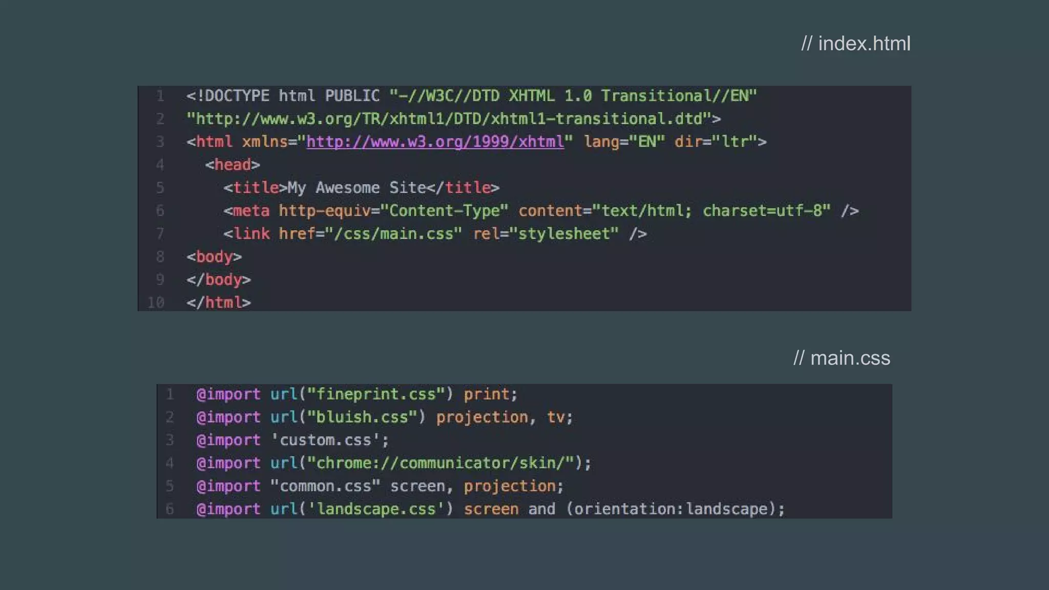 // index.html // main.css 