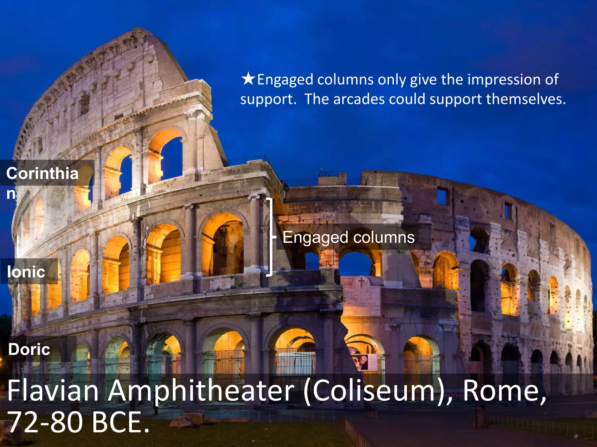 The central voussoir is the keystoneThe distribution of weight on an arcade.