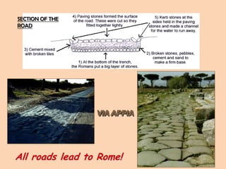 SECTION OF THE
ROAD

VIA APPIA

All roads lead to Rome!

 