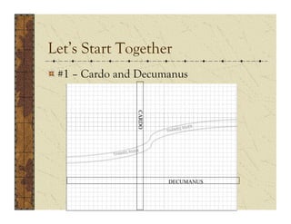 Let’s Start Together
!  #1 – Cardo and Decumanus




                 CARDO




                         DECUMANUS
 