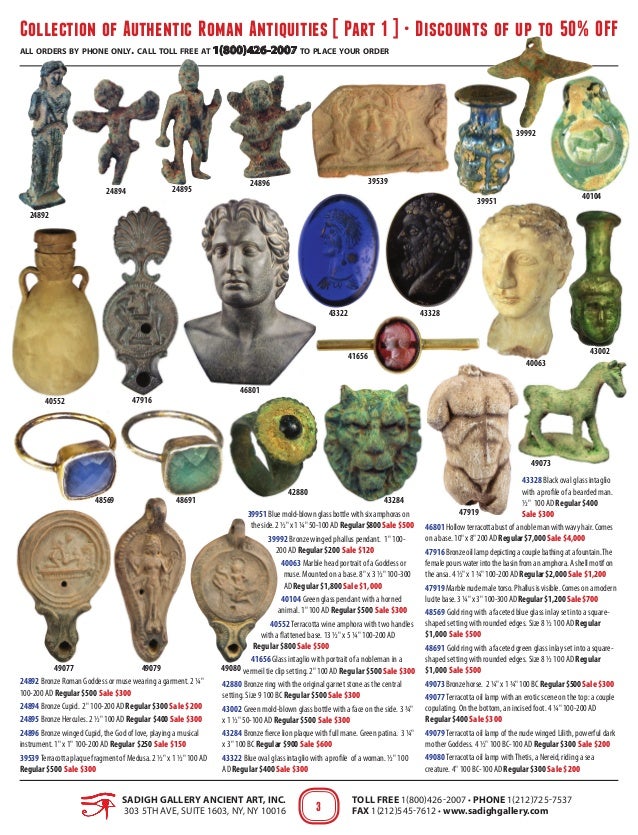 Sadigh Gallery Ancient Roman Artifacts Sale Pt. 1