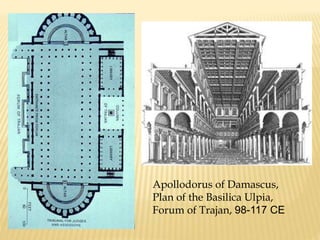 Apollodorus of Damascus, Plan of the Basilica Ulpia, Forum of Trajan, 98-117 CE