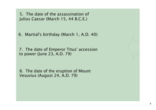 Roman Calendar notes