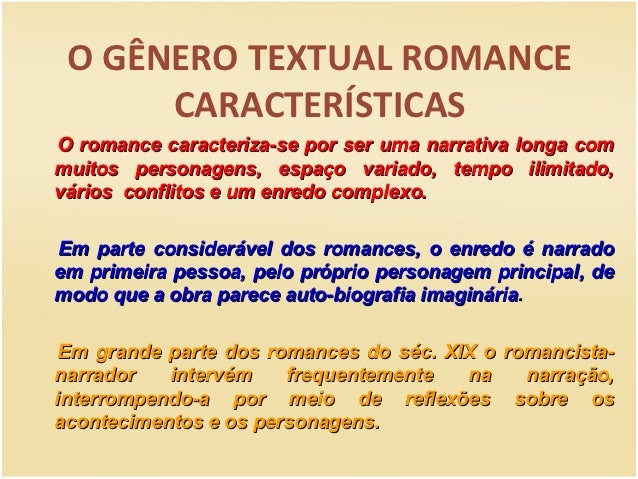 Resultado de imagem para gÃªnero textual romance