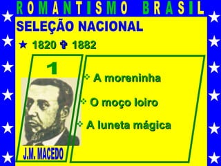SELEÇÃO NACIONAL    1820    1882 J.M. MACEDO 1 A moreninha O moço loiro A luneta mágica 