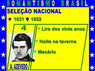 SELEÇÃO NACIONAL 4 Lira dos vinte anos Noite na taverna Macário    1831    1852 A. AZEVEDO 