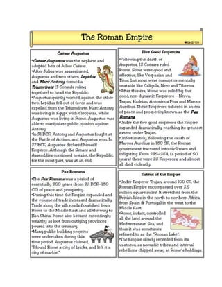 Roman empire handout and key