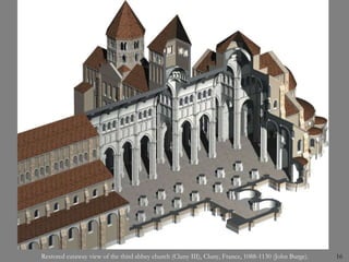 Restored cutaway view of the third abbey church (Cluny III), Cluny, France, 1088-1130 (John Burge). 16
 