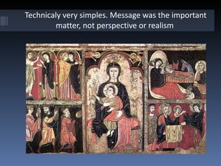 Technicaly very simples. Message was the important
        matter, not perspective or realism
 