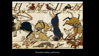 Wounded soldiers and horses
 