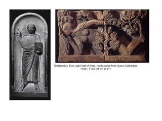 Gislebertus. Eve, right half of lintel, north portal from Autun Cathedral. 1120 - 1132. 28 ½" X 51".   
