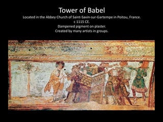 Founder: Conrad II, later
finished by grandson,
Emperor Henry IV
Features: Designed to attract
worshippers; accomplished by creating
intricate decorations on the easily carved
sandstone. Dedicated to St. Mary, and
burial sight for several kings, so symbol of
imperial power.

Features:
Total length: 134 m (from the steps at the
entrance to the exterior wall of the east
apse)
External width of the nave (with aisles):
37.62 m (from exterior wall to exterior
wall)
Internal width of the nave: 14 m
Height of the nave at the vertex of the
vaults: 33 m
Height of the eastern spires: 71.20 m
Height of the western spires: 65.60 m
Crypt Length: east-west 35 m; northsouth 46 m Height: between 6.2 m and
6.5 m

Date/Era: 11th Century,
Romanesque
Location: Speyer,
Germany

Similar Work:
Abbey Church of
Notre Dame
Medium: Red
sandstone

 