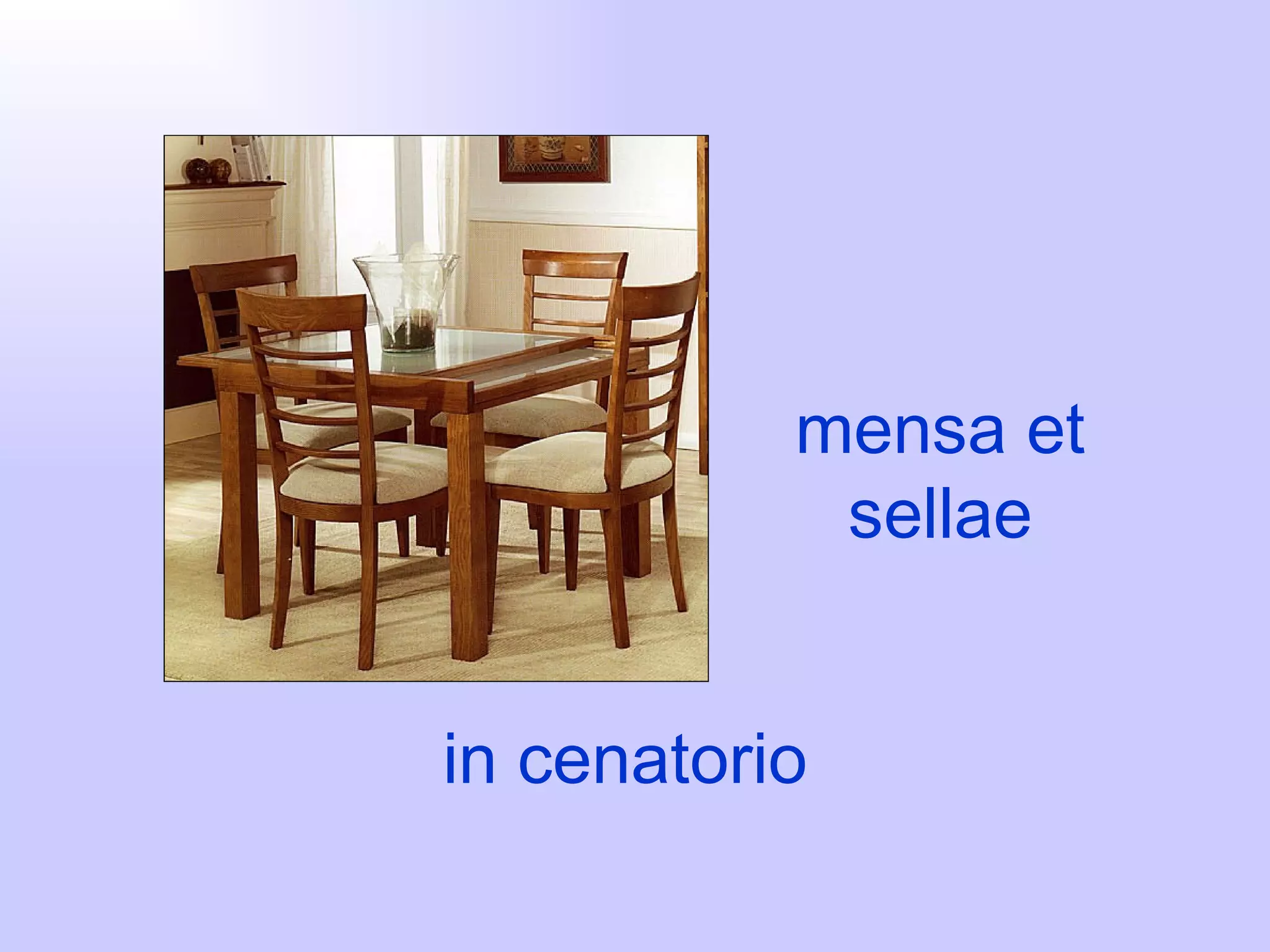 mensa et
            sellae


in cenatorio
 