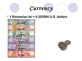 Currency
1 Romanian lei = 0.353594 U.S. dollars

 