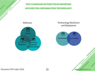 TOP 3 COMPANII IN FUNCTIE DE INDUSTRIE
GICS SECTOR: INFORMATION TECHNOLOGY
Software Technology Hardware
and Equipment
SIVE...