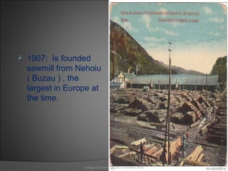  1907: Is founded
sawmill from Nehoiu
( Buzau ) , the
largest in Europe at
the time.
13Colegiul Economic Buzău/ november 2015
 