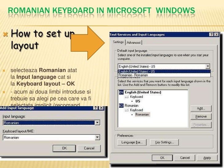 Romanian keyboard layout in windows