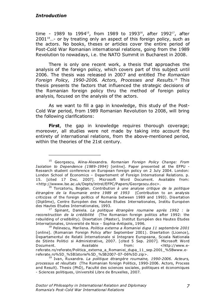 Phd thesis on foreign policy