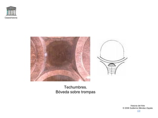 Claseshistoria Historia del Arte © 2006 Guillermo Méndez Zapata Techumbres. Bóveda sobre trompas 