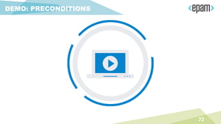 DEMO: PRECONDITIONS
72
 