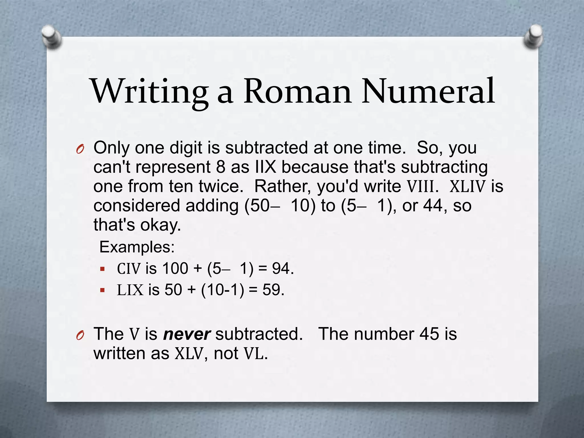 Roman numbers | PPTX