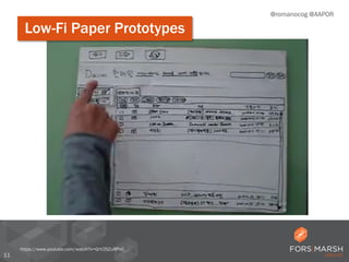 11
https://www.youtube.com/watch?v=GrV2SZuRPv0
Low-Fi Paper Prototypes
@romanocog @AAPOR
 