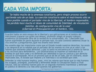 Se pregunta Guardini si es posible la comunidad perfecta. La cuestión surge 
porque en toda comunidad siempre existe el peligro de herir la libertad y la 
individualidad de sus miembros en favor de la unidad comunitaria, o al revés, 
en caer en la disgregación por favorecer los derechos y la dignidad de sus 
miembros. Guardini se pregunta, a la luz de una experiencia surgida en sus 
años con el movimiento juvenil Quickborn (algún día habrá que hablar de él 
aquí) en el castillo Rothenfels: "¿cómo puede darse la comunidad perfecta, 
un dar y un recibir, pero que a su vez permita que la persona pueda 
permanecer libre y fortalecida en sí misma?" (El sentido de la Iglesia, 80). 
Nuestro autor señala que desde un punto de vista natural, desde las 
posibilidades plenamente humanas esto es imposible. Pero a su vez señala 
lo siguiente: "Pero la Iglesia se destaca, ante nosotros, como el gran poder 
que posibilita la comunidad perfecta" (El sentido de la Iglesia, 80). A partir de 
este momento desarrolla una serie de argumentos, de los cuales voy 
seleccionar unos pocos a partir de algunas citas del texto. En primer lugar, 
en la Iglesia los fundamentos que sostienen a la comunidad y que la 
cohesionan son compartidos por todos sus miembros: Dios, Cristo, la gracia 
y el Espíritu Santo. Sus miembros actúan apoyados en Ellos. Así escribe: 
"Uno puede ayudar al otro, porque los fundamentos más profundos de la 
confianza, ya no necesitan ser demostrados, pues para ambos son algo 
dado por supuesto. El consuelo real es posible porque lo que consuela es 
reconocido. (...) Hay una comunidad de esfuerzos y combates, porque los 
fines últimos son los mismos. Existe la comunidad unida por el júbilo y el 
festejo, porque el fundamento de la alegría no necesita ser buscado con 
mucho esfuerzo, ya que está vivo en todos. Por eso, la alegría puede ser 
causa y contenido de la comunidad" (El sentido de la Iglesia, 81). 
 