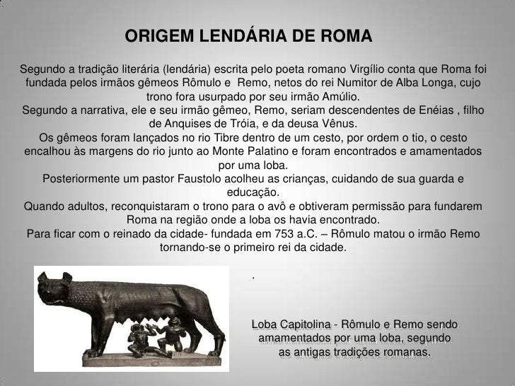 Explique A Origem De Roma Segundo A Mitologia