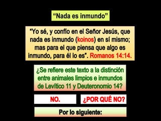 Romanos 14. días y comidas