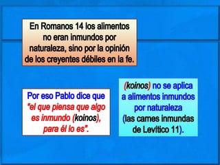 Romanos 14. días y comidas