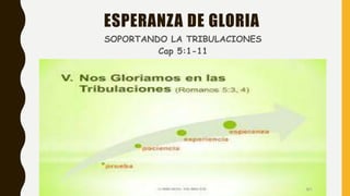 ESPERANZA DE GLORIA
SOPORTANDO LA TRIBULACIONES
Cap 5:1-11
 