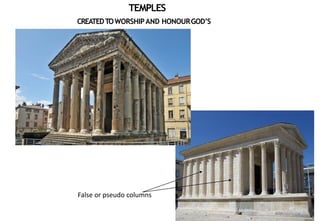 TEMPLES
CREATEDTOWORSHIPAND HONOURGOD’S
False or pseudo columns
 
