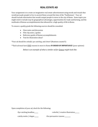 Roman real estate ad | PDF