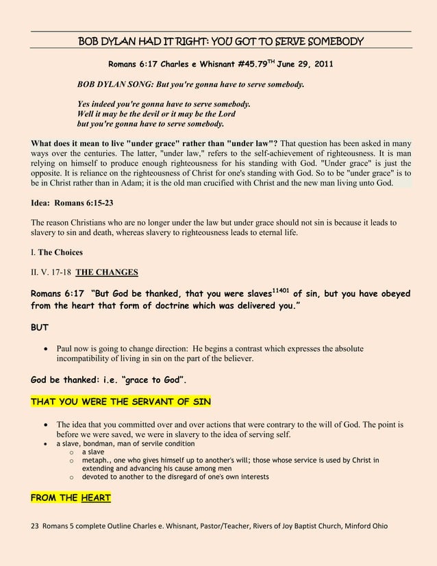 Romans 6 outline complete