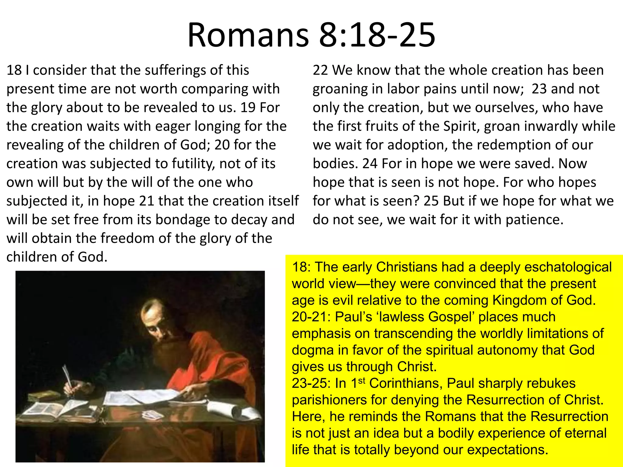 Romans 8 18 25 PPT Romans 8 18 25 PPT