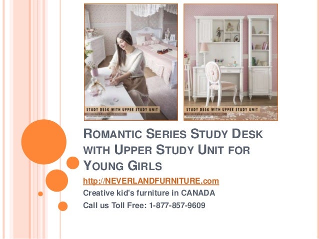 romantic series study desk with upper study unit for girls in canada
