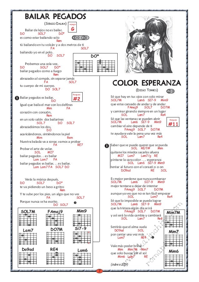 Bailar pegados - Acordes , escalas, dibujos musicales, preguntas y  respuestas.