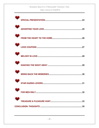 Romantic ideas for a memorable valentine's day